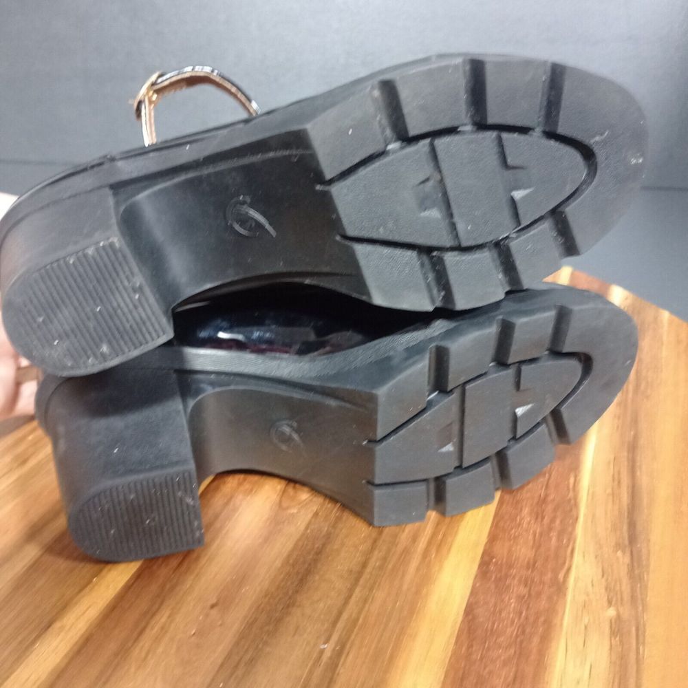 DADAWEN Womens Leather Classic T-Strap Platform Chunky Mary Jane Sz‎ 9.5 Goth - Picture 16 of 16